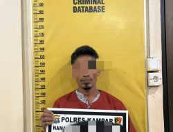 Satreskrim Polres Kampar Tangkap Pelaku Pencurian Dan Pemberatan di Desa Pulau Lawas