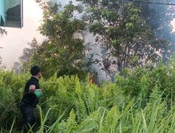 Superhero Tanpa Kekuatan Ajaib, Kasat Reskrim Polres Kampar Padamkan Api dengan Peralatan Seadanya