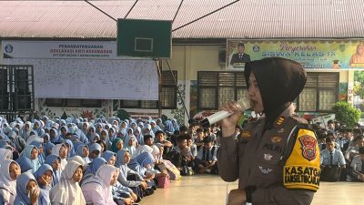 Beri Edukasi Keselamatan Lalu Lintas kepada Pelajar SMPN 1 Bangkinang Kota, ini Pesan Kasar Lantas Polres Kampar