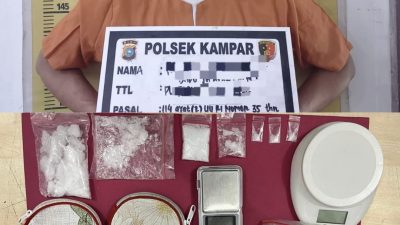 Polsek Kampar Ungkap Jaringan Pengedar Shabu, Seorang Residivis Diringkus