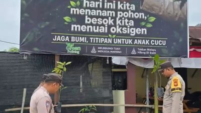 Konsisten Jaga Kelestarian Lingkungan, Polsek Bangkinang Barat Tanam Bibit Pohon di Area Mapolsek