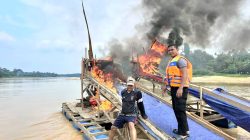 48 Rakit Penambangan Emas Liar di Sungai Kuantan Dimusnahkan, Kapolsek Cerenti Tegaskan ini