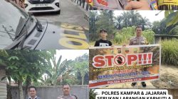 Patroli Keliling, Sosialisasi Hukum & Pemasangan Spanduk hingga ke Pelosok, ini Pesan Kapolres Kampar