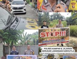 Patroli Keliling, Sosialisasi Hukum & Pemasangan Spanduk hingga ke Pelosok, ini Pesan Kapolres Kampar