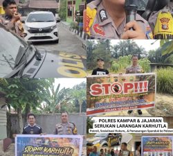 Patroli Keliling, Sosialisasi Hukum & Pemasangan Spanduk hingga ke Pelosok, ini Pesan Kapolres Kampar